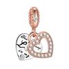 Nuovi Charm Ciondoli Cuore Rosa in Argento 925 per Bracciale Collana Gioielli Fai da Te Regalo di San Valentino per Lei
