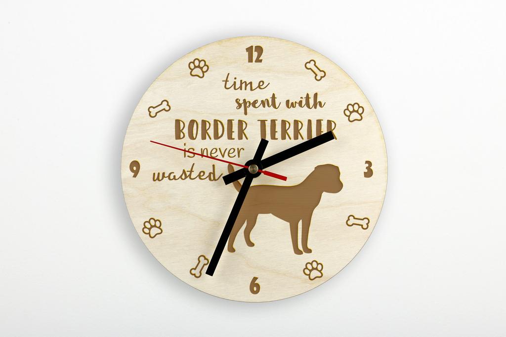 Border Terrier - clock with dog, wooden clock with engraving, personalised clock by Art-Dog