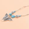 Bohemian Turquoise Butterfly Pendant Necklace For Women Lightweight Adjustable Neckchain Fashion Jewelry Gift