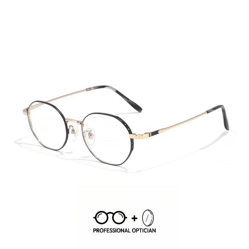 

Ultra-light Pure Titanium Polygonal Small Frame Myopia Fashionable Thick Edged Anti Blue Light Prescription Glasses for Women Single Version&1.56&None