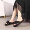 Khaki platform sandals women wear one word with skirt beach cool slippers summer new
