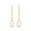 Pearl Pendant Metal Earrings Women Earrings Gold E3168WOMRS_D301