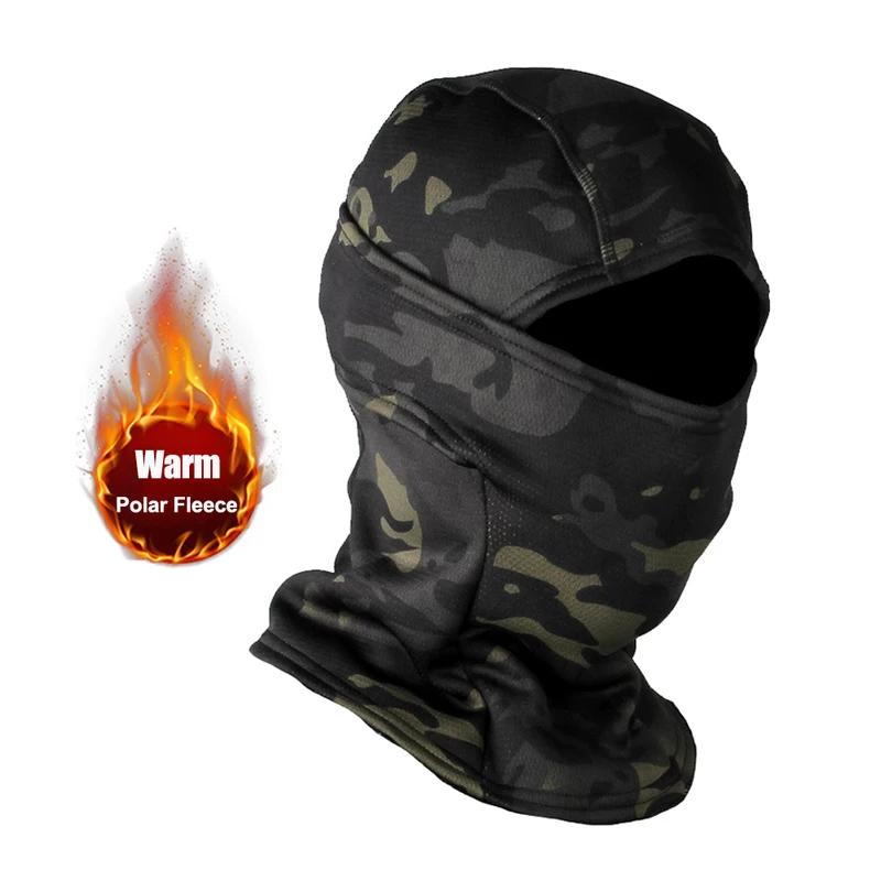 Winter Fleece Warm Camouflage Balaclava Outdoor Cold-proof Ski Cycling Full Face Mask Motorcycle Mask Helmet Lining