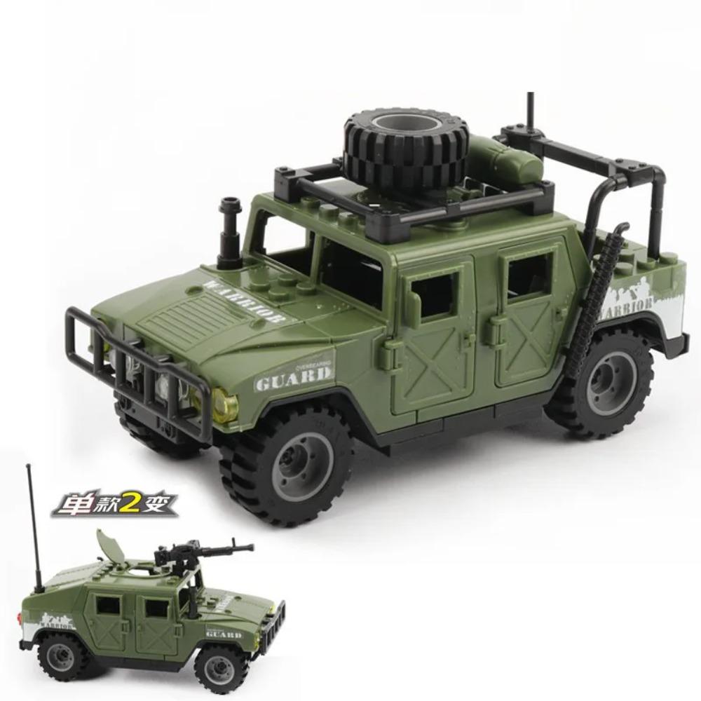 New Building Blocks Military Deformation Armored Vehicles Off-road Vehicles Hummer Jeep Military Model Boy Educational Toys Gift
