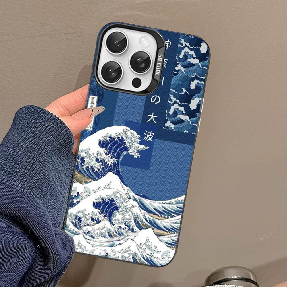 Japanese Waves Phone Case For IPhone 17 16 15 14 13 12 11 Pro MAX Matte Shockproof Back Anti Fall Matte Cover