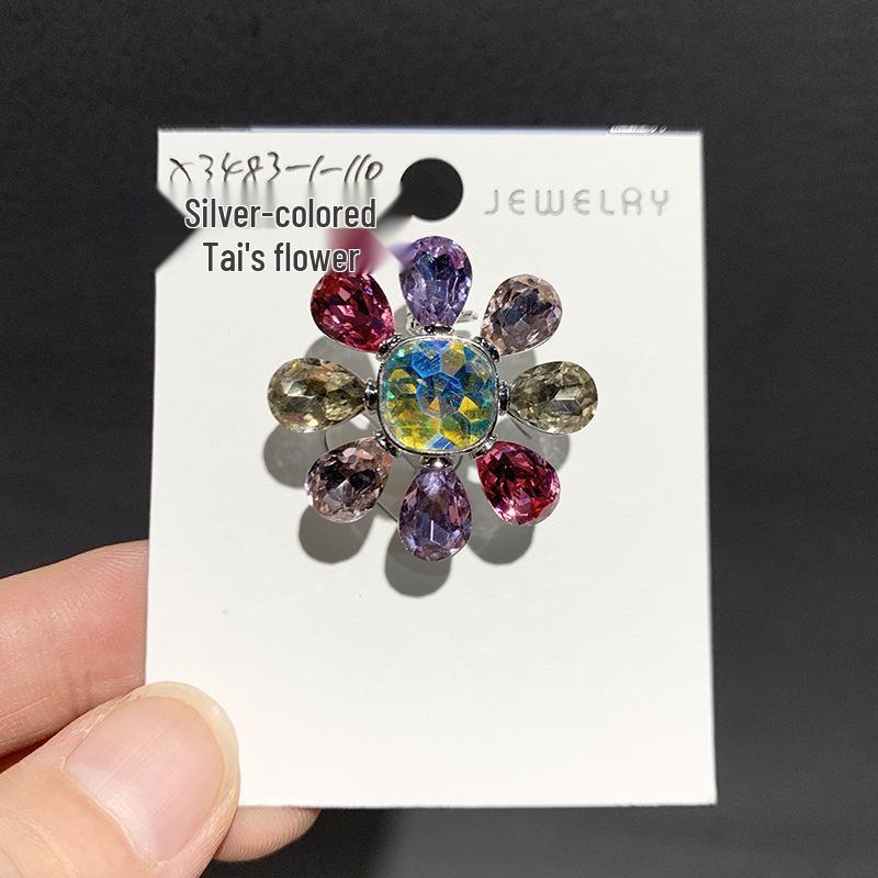 Bo Xin Yun Trendy Crystal Flower Retro Brooch Pin for Cardigans and Coats