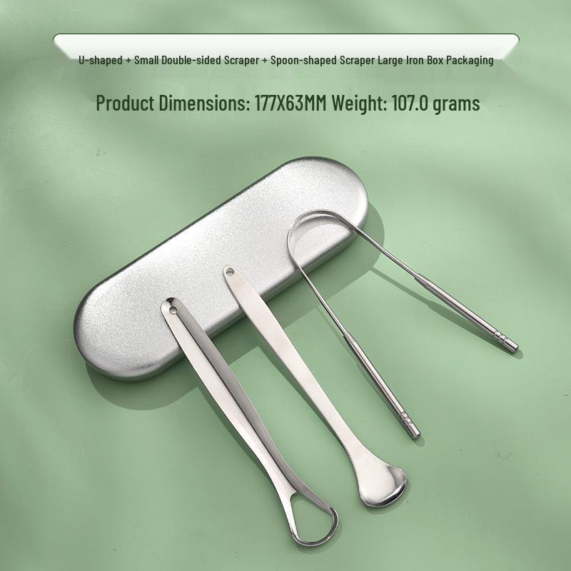 Stainless Steel Tongue Scraper & Coating Cleaner for Fresh Breath
