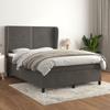 3129154 vidaXL Divan-lit Et Matelas Gris Foncé 140x200cm Velours
