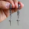 Punk Spike Necklace With Cross Chain For Unisex Party Wear