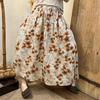 DIMANAF 2025 Damen Sommer Leinenröcke Vintage Elastisch Faltenrock Elegant Neu Hoher Bund