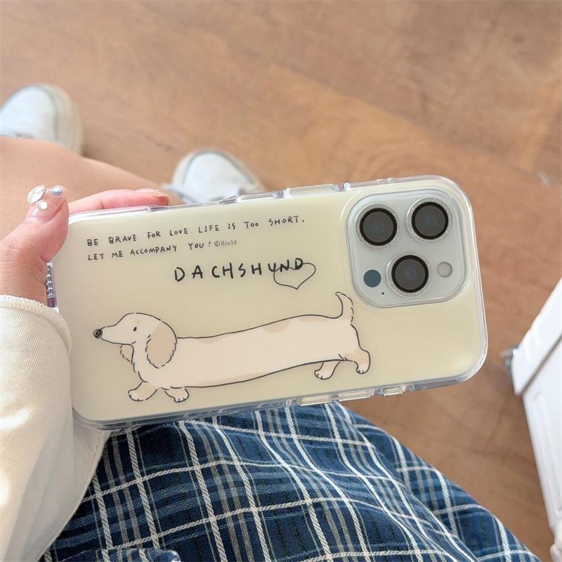 

Minimalist Dachshund iPhone 17 Pro Max Case - Double Layer Protection iPhone 17 Pro Max