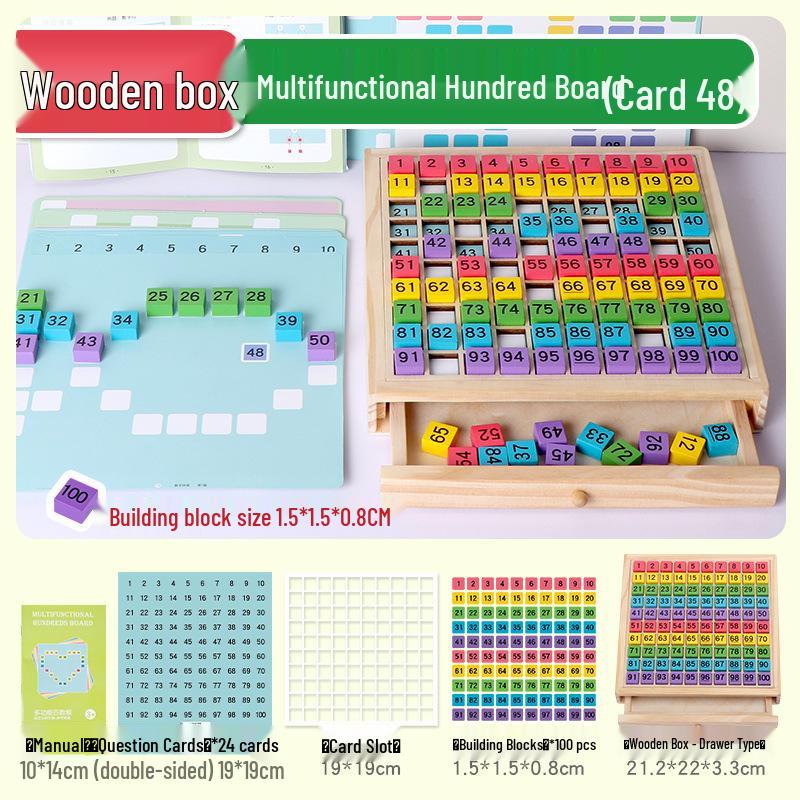 Montessori Hundred Board Math Learning Blocks for Toddlers