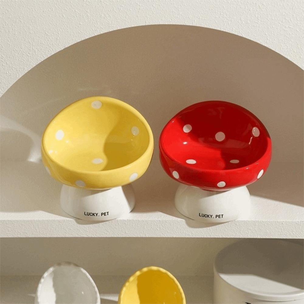 Keramik Haustier Hochfußnapf Schrägmaul Haustier Trinknapf Futterspender Niedlicher Katzennapf Wasserbehälter
