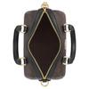 Coach Brown Signature Canvas Mini Boston Duffle Bag with Heart Charm & Gold Hardware for Daily Use