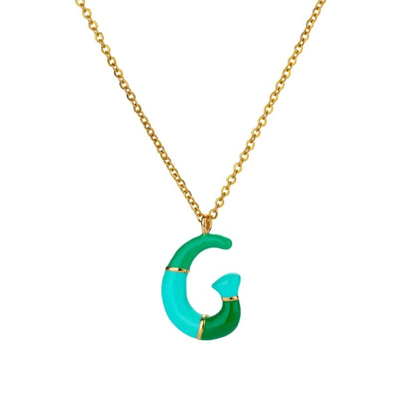 Necklace Women's Color Epoxy Bubble Sensing Dopamine Letter Pendant English Letter Necklace