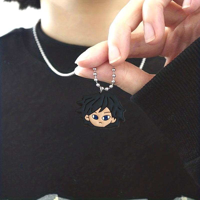 Demon Slayer Anime Series Beaded Necklace Etsy Bead Collarbone Chain Creative Cartoon Bead Pendant Stylish Versatile Necklace