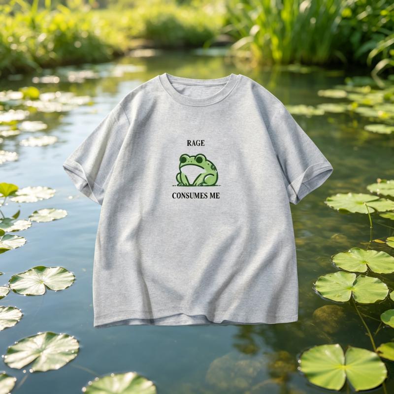 Frog Vintage T Shirt Unisex Women Tee Nature Lover Silly Frog Retro Clothing Cotton Short Sleeve Top All Season Skin Comfort
