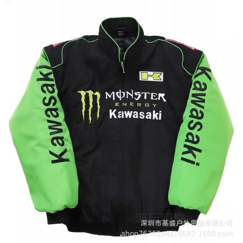 Vintage F1 Racing Embroidered Jacket Cotton Padded Motorcycle Riding Baseball Coat Unisex