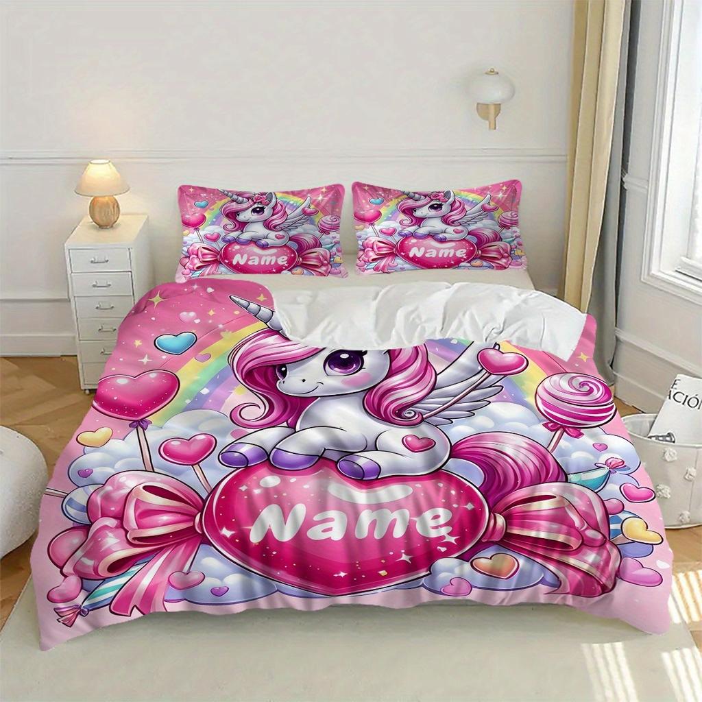 Customization unicorn Duvet Cover Set Bedding Universal, Cute Printed Cartoon Quilt Cover Comforter Sets Home