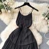 Sexy Backless Sling Skirts High Sense Vacation Wear Waist Hugging Slimming Mopping Floor Long dress Seaside Beach dress