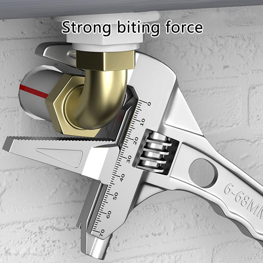 Adjustable Wrench Multifunctional Double Use Large Open End Wrench Household Open Bathroom Pipe Adjustable Wrench