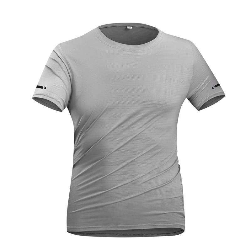 Summer Quick Drying Short Sleeved Ice Silk T-shirt Ice Silk Short Sleeved Summer Short Sleeved Round Neck Sports Short Sleeved T-shirt 50-100KG