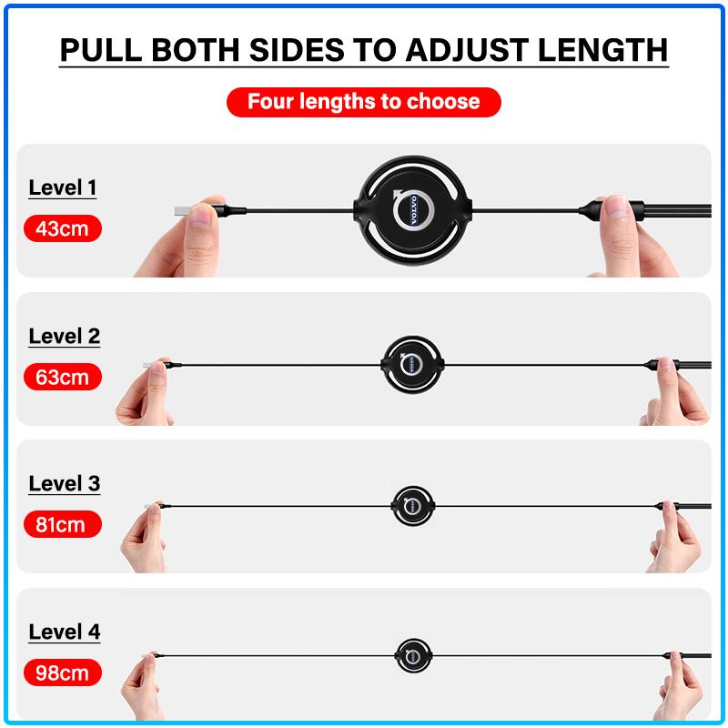 1Pcs Car Mounted Telescopic Three In One Mobile Phone Charger For Volvo XC60 XC90 S60 S80 S40 V40 V60 V70 V50 XC70