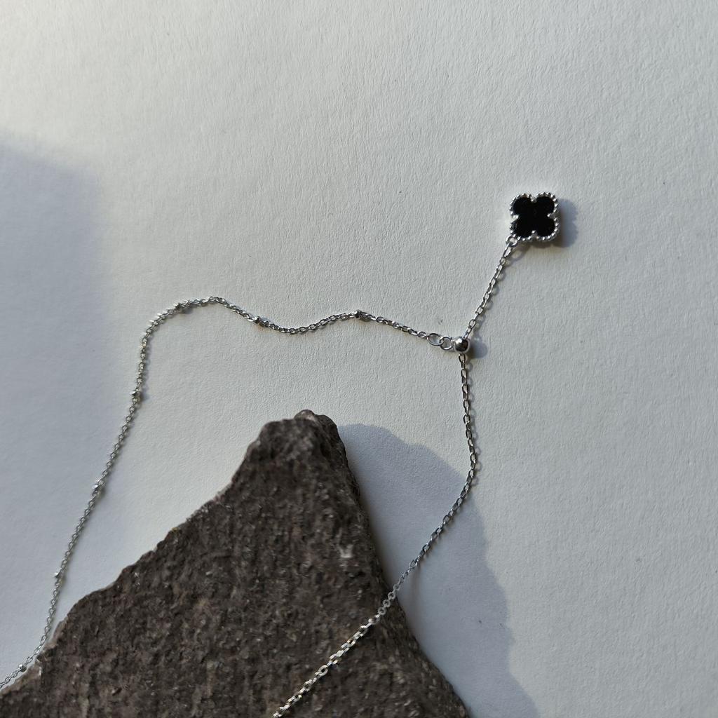 Silver Necklace with Natural Onyx, Weight 3.2 G (60002134)