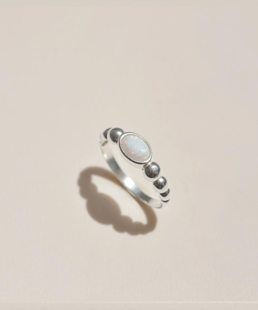 47Bag 925 Silver Birthstone Opal Gemstone Ring Ange