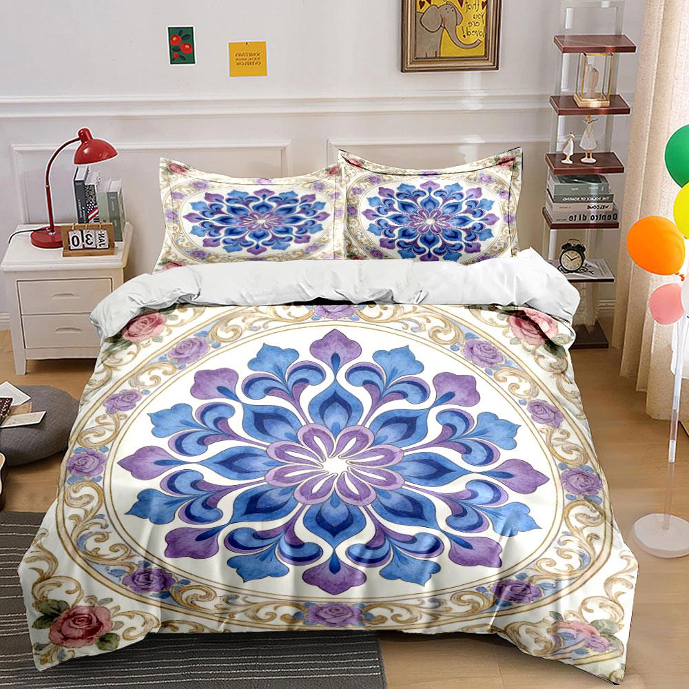 Floral Decorative Set For Home Soft Comfortable Duvet Cover Bedding Set Included 1*Duvet Cover & 2*Pillowcases, Gift