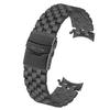 [Kai Tian] 22mm Curved End Watch Strap Stainless Steel Watch Band 5-Row Watch Strap Bracelet Matte Watch Band for Men and Women Metal Buckle Black