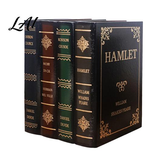 Ornement Livre Rétro Décoration Factice Ornements Conception Creuse à Rabat Rangement Style Boîte Livres Décoratifs Vintage pour Café