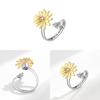 Small Daisy Adjustable Sunflower Ring With Copper Material For Fashion Jewelry Enthusiasts