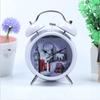 4-inch Metal Spray Painted Retro European Alarm Clock Night Light Creative Bell Children Student Seat Clock