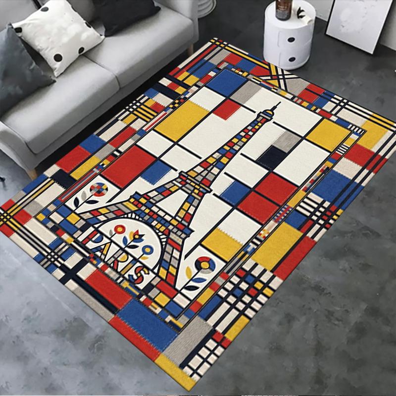 2025 New Paris Eiffel Tower Carpet Rug for Living Room Bedroom Home Sofa Decoration,Kids play Non-slip Floor Mat94