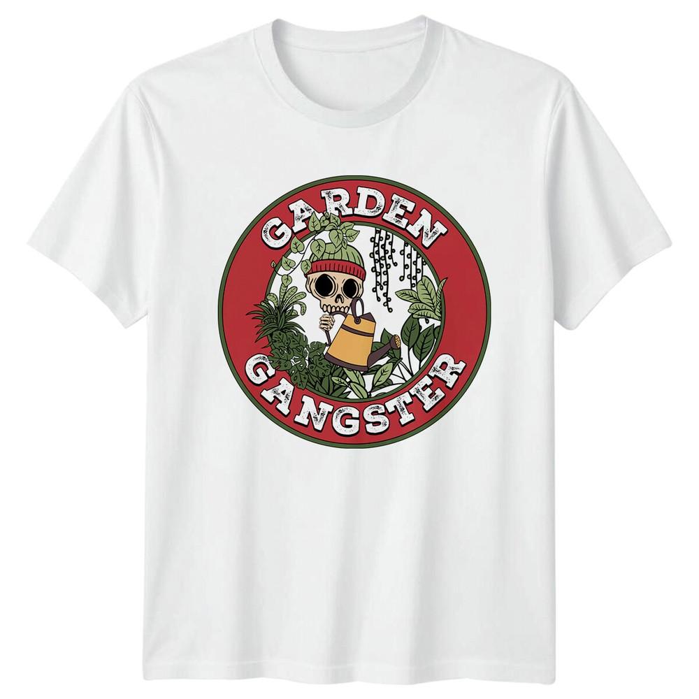 Garden Gangster Skeleton Gardener Plants Graphic Adult TShirt S