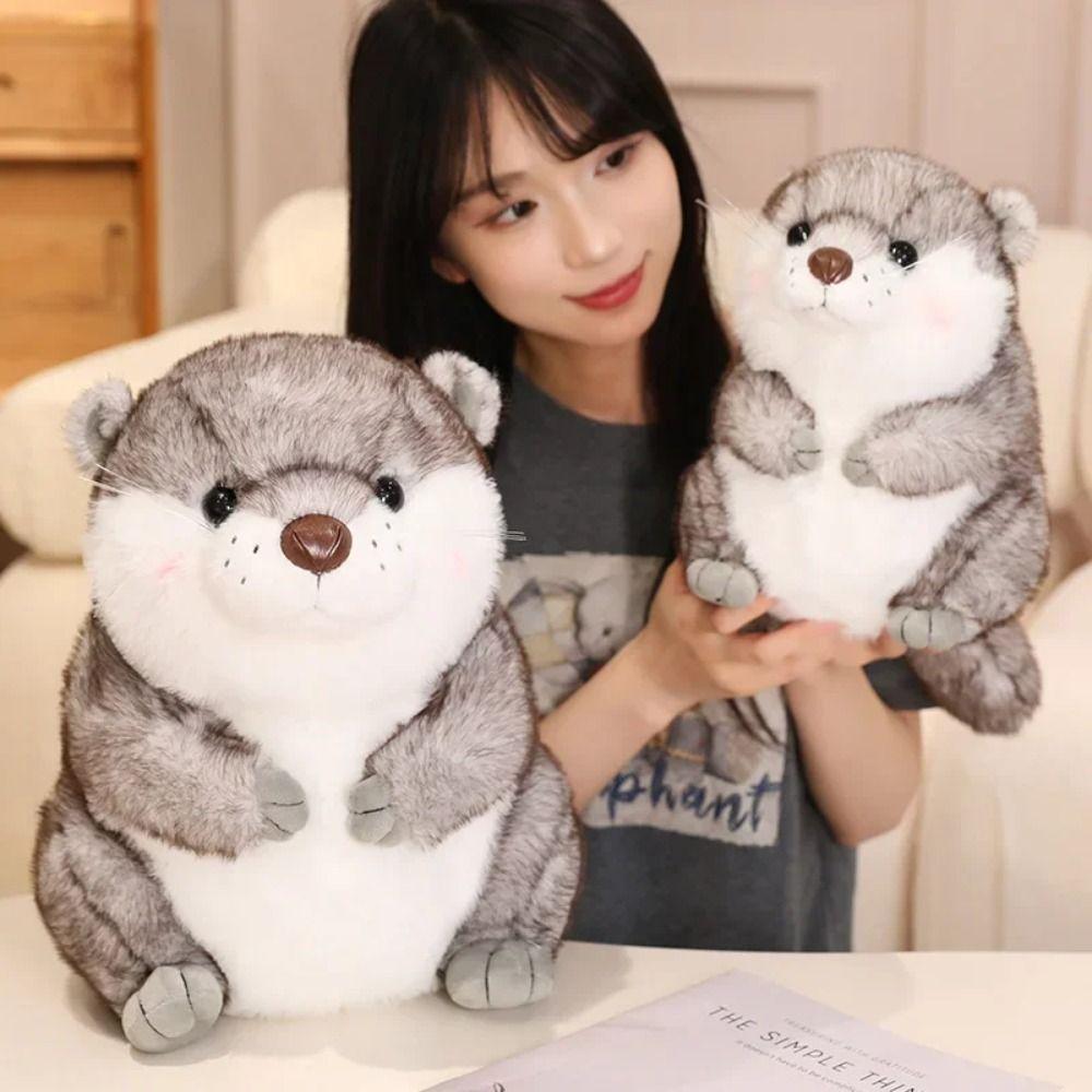 Chubby Face Plush Otter Dolls PP Cotton Animals Stuffed Toys Cute Otter Plush Toys  Christmas