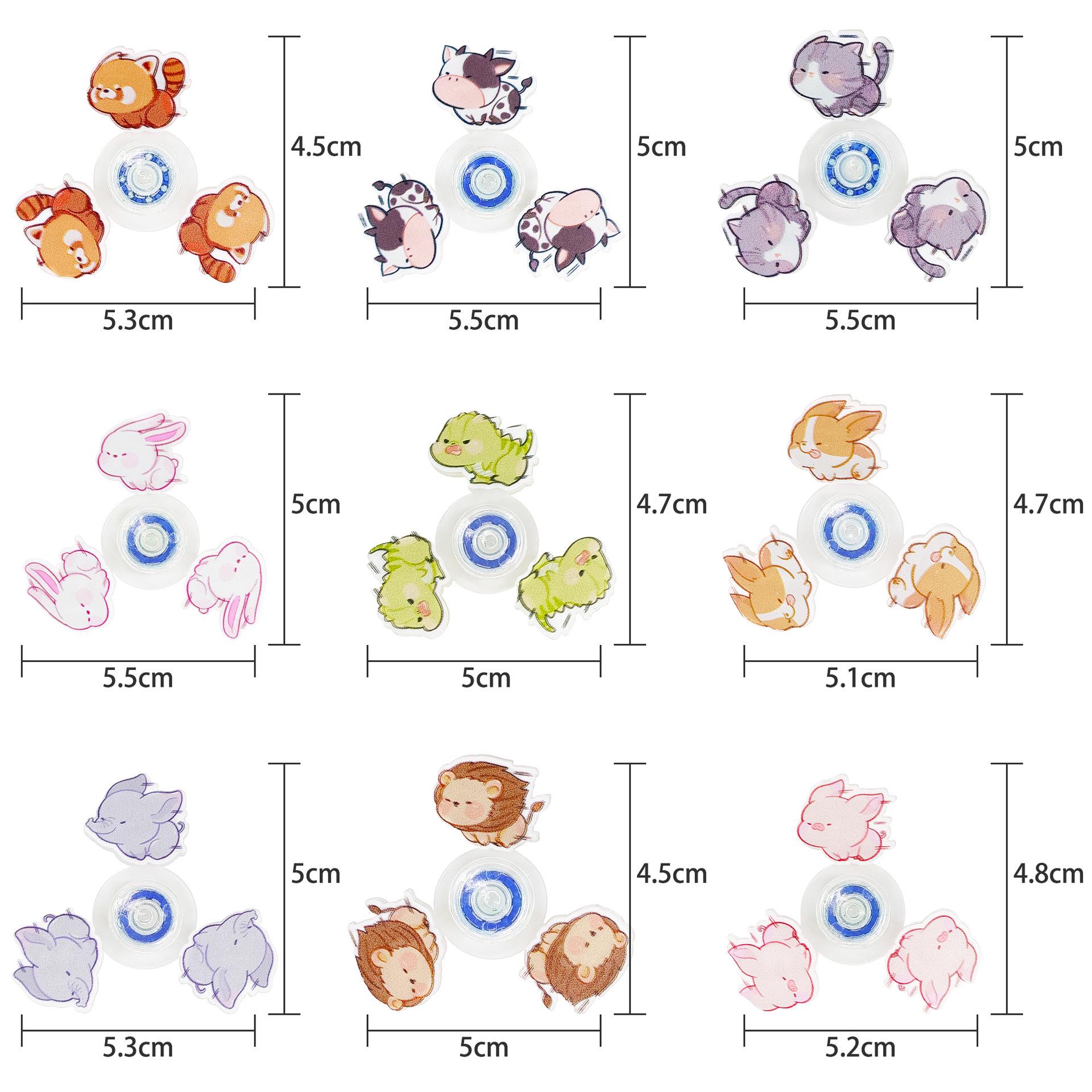 Креативный акриловый трехлопастной фиджет-спиннер для мелких животных - Подарок для снятия стресса