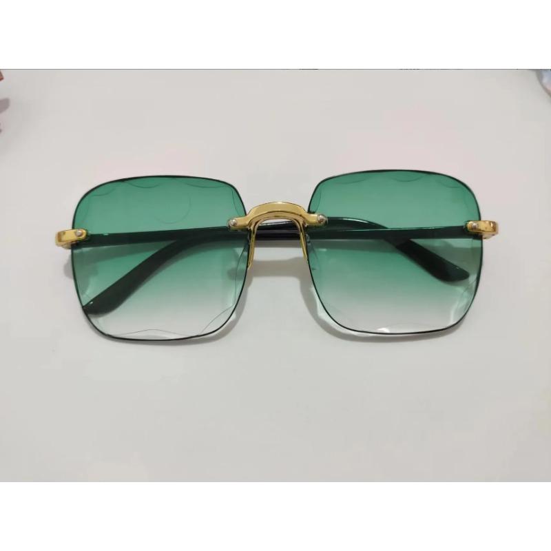 Klassische Vintage Quadratische Sonnenbrille Frau Gradienten Spiegel Rahmenlose Sonnenbrille Weibliche Retro Mode Randlose