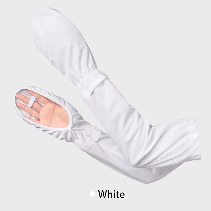 

1 пара летних рукавов с рукавами для женщин, защита от солнца, для вождения, с длинным рукавом, регулируемые манжеты белый