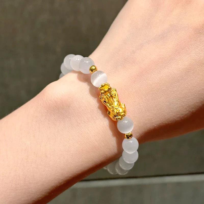 Pixiu Cat's Eye Stone Bracelet: Luxurious Luck Charm