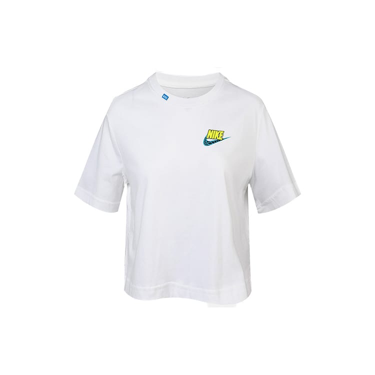 Nike Crop Tops Women's White Crew Neck Moderate CV9170-100