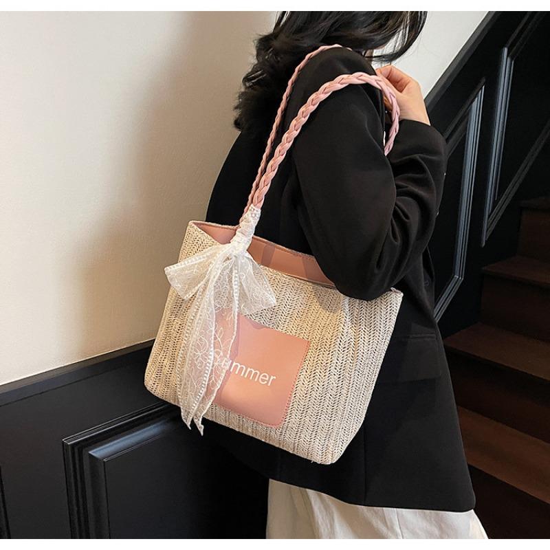 Woven Straw Bag Women's Large-capacity New Vacation Beach Shoulder Bag Commuter Tote Bag Women