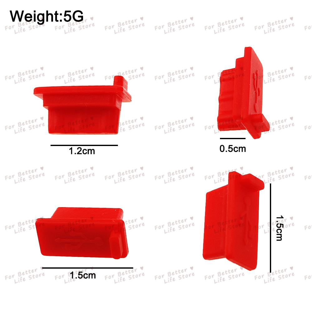 10pcs/Set 5g  USB Soft Silicone Anti Dust Plug Cover For Interface Universal Dustproof Protector Tablet PC Notebook Laptop