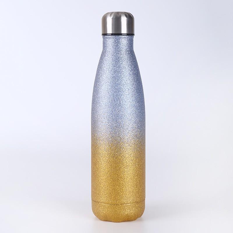 Stainless Steel Vacuum Insulated Travel Mug 500ml Gradient Design Portable Car Cup Office Outdoor Use