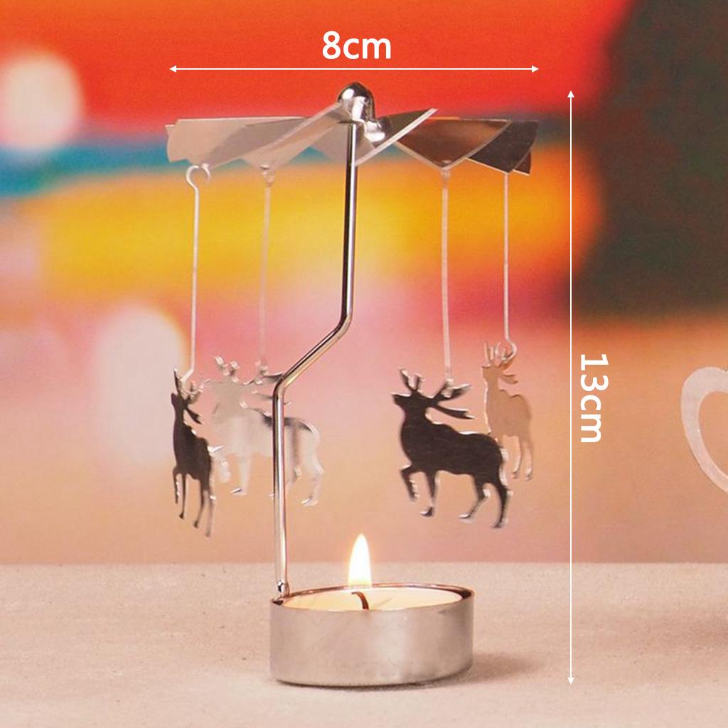 Romantic Candlestick Rotating Spinning Tea Light Candle Holders Home Dinner Wedding Bar Party Decoration Christmas Gift
