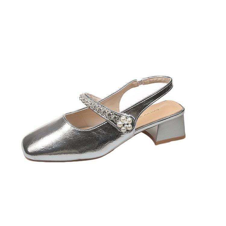 Beautiful High-end Summer Skirt Mary Jane Single Shoes New Square Bag Head Thick High-heeled Sandals Women