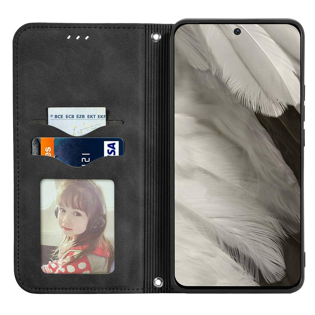 For Google Pixel 8a Book Style Flip Case PU Leather Skin-touch Phone Cover