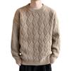 Men's Warm Fashionable Versatile Plus Size Chunky Knit Sweater Soft High Quality Fabric Round Neck Design Loose Casual Sports Long Sleeve Knit Sweater