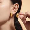 18K Gold Plated Crescent Moon Diamond Earrings - Exquisite Titanium Steel Jewelry